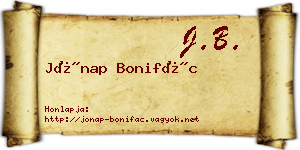 Jónap Bonifác névjegykártya